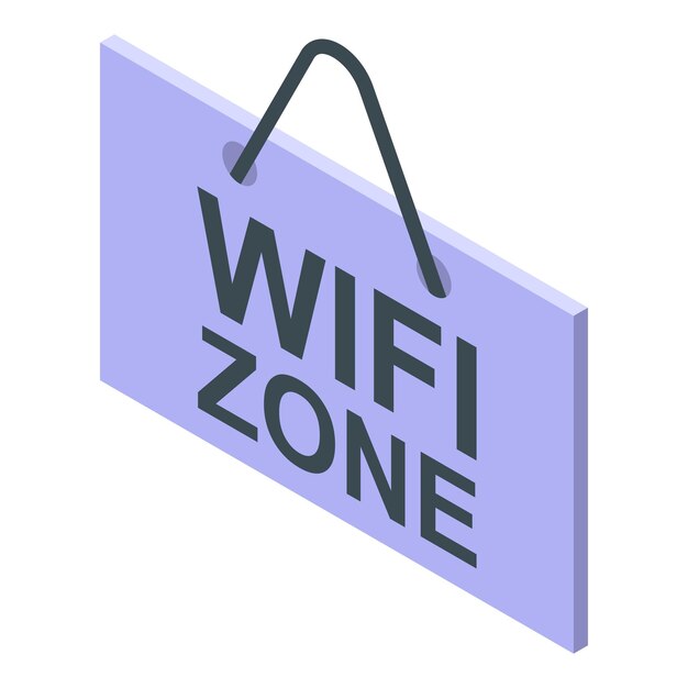 Vector wifi zone banner icon isometric of wifi zone banner vector icon for web design isolated on white background