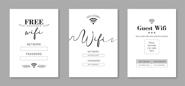 Wifi zone signs design template printable