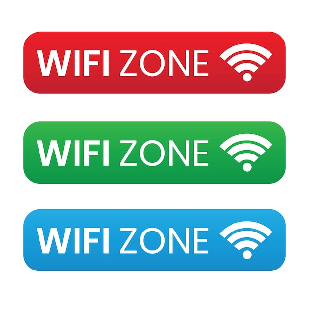 wifi zone sticker element set ontwerp sjabloon vector