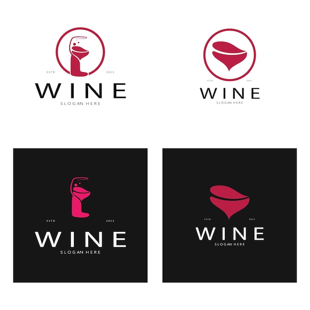 Wijn logo ontwerp sjabloon vector illustratie van iconvector
