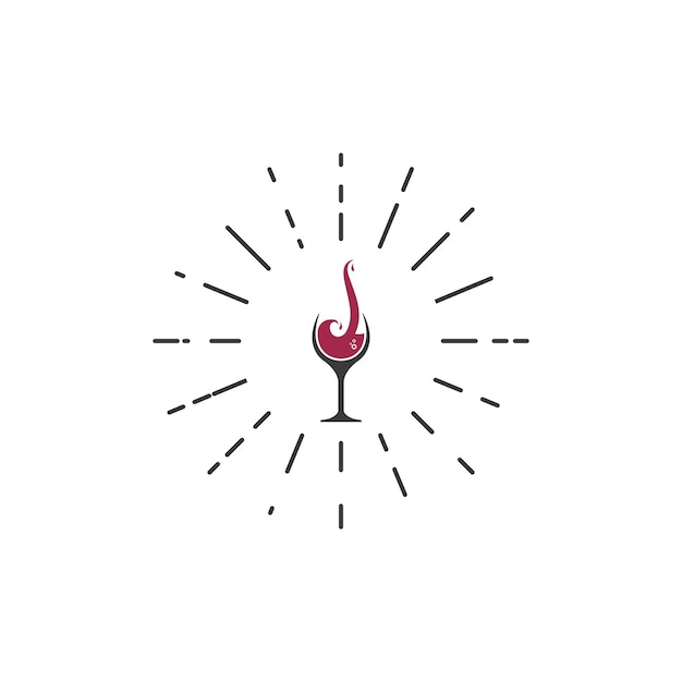 Wijn logo pictogram vector illustratie ontwerpsjabloon