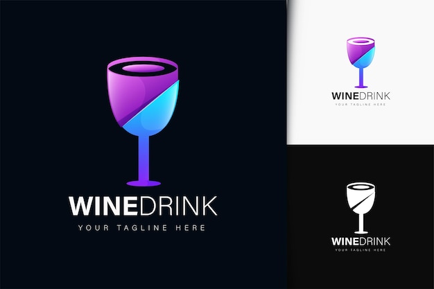 Wijndrank logo-ontwerp met verloop