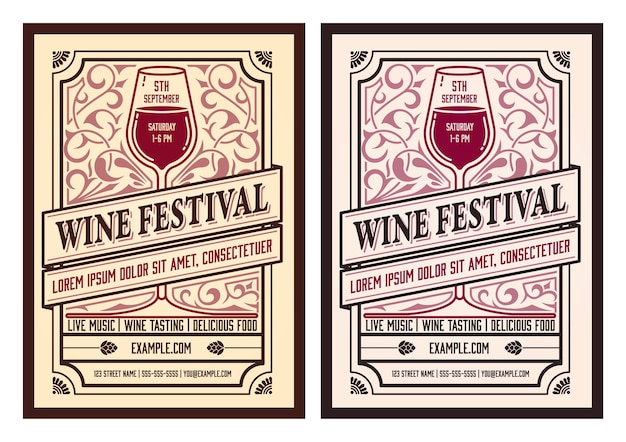 Wijnfestival poster-indeling. gelaagd