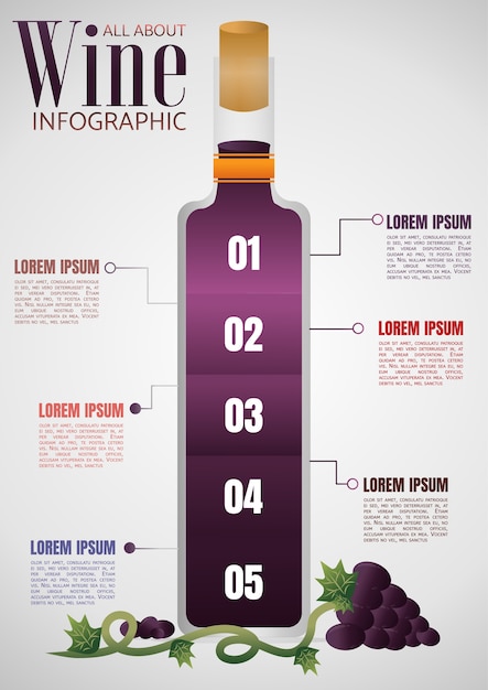 Wijnfles infographic met tag