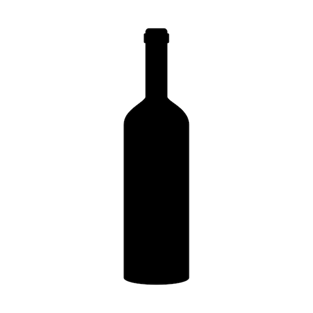 Wijnfles pictogram geïsoleerd op een witte achtergrond