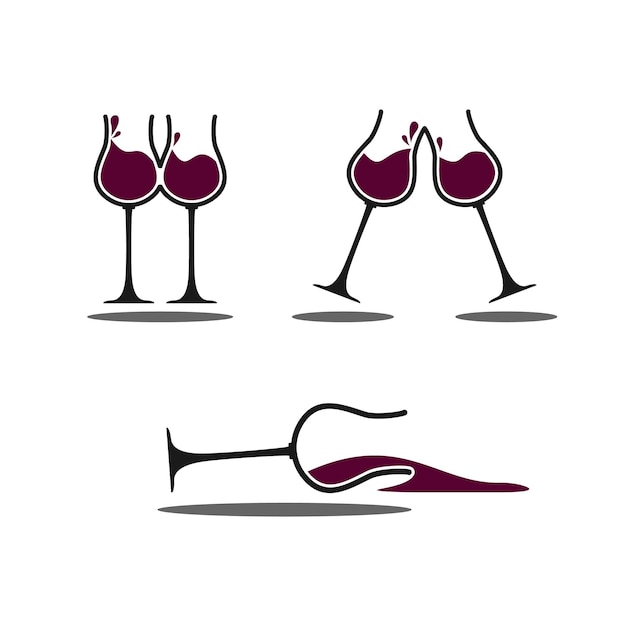 Wijnglas Illustratie Vector Set