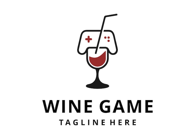 wijnglas logo illustratie met Game