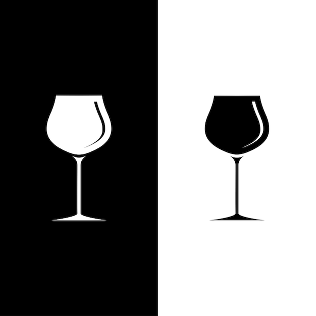 Wijnglas Pictogram Vector Ontwerpsjabloon