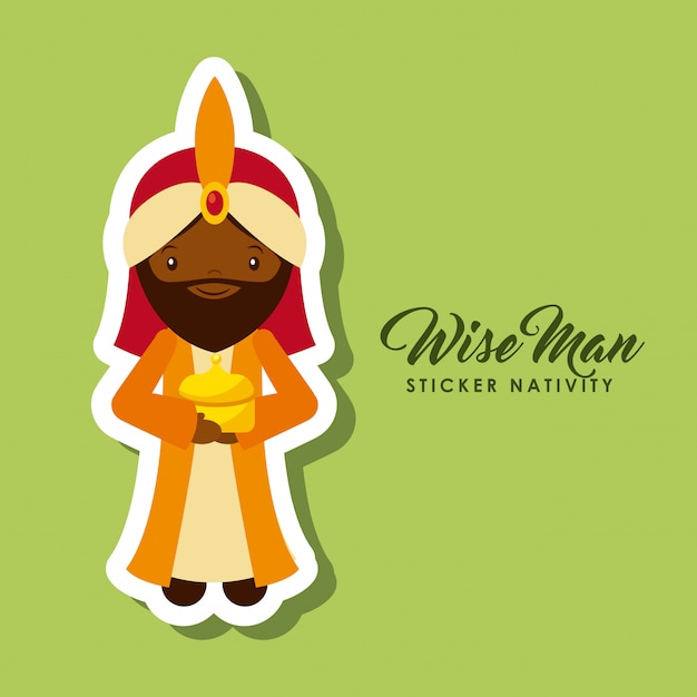 wijze mens sticker kerststal