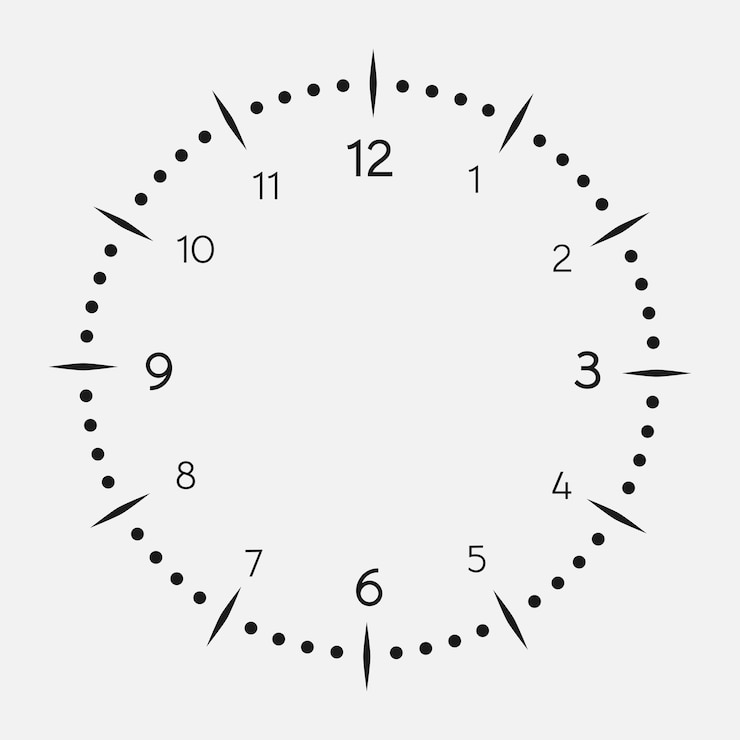Wijzerplaat op een witte achtergrond 12 uur wijzerplaat met ronde schaal Vectorillustratie