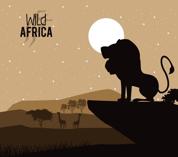 Vector wild africa animals