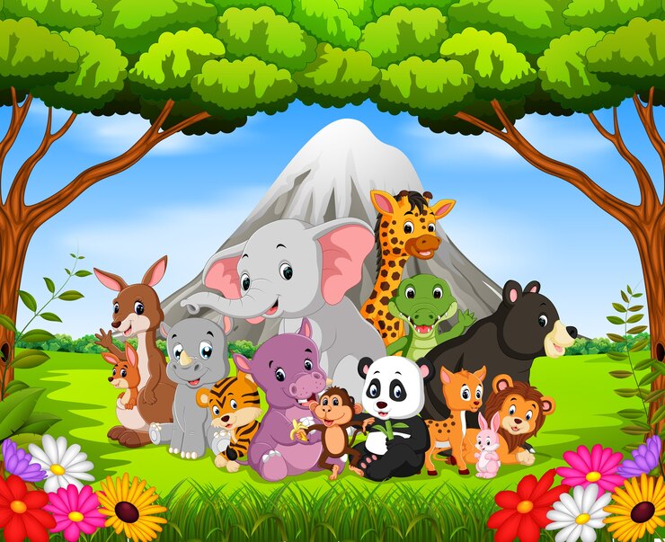 वेक्टर wild animal in the jungle