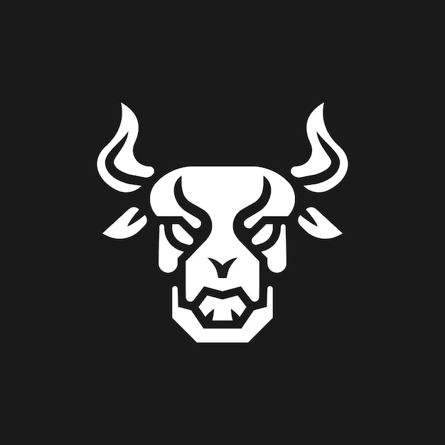 Wild Animal Ox Face Logo Silhouette Concept Illustration