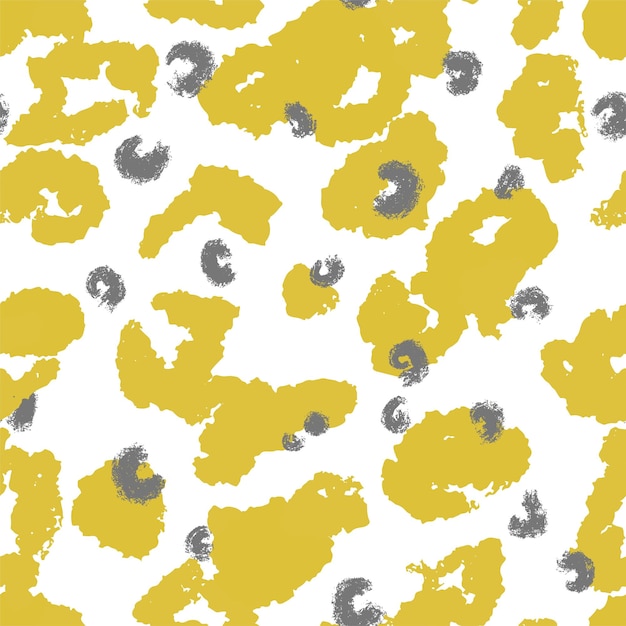 Vector wild animal print abstract background isolated on white ornaments and spots brushes and trendy repeatable elements decoration for cards or wrapping seamless pattern vector in flat style