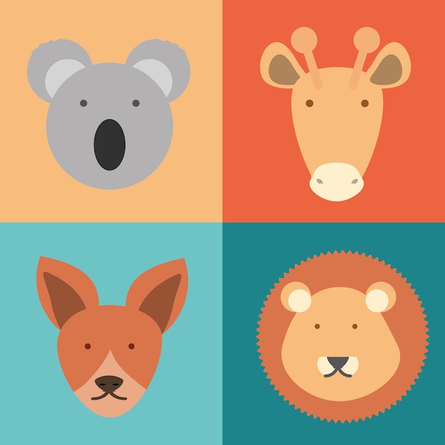 Vector wild animals icons