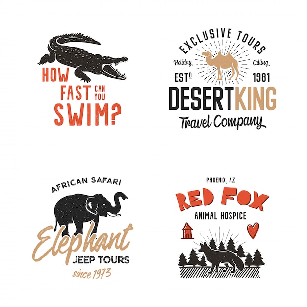 Wild animals logos badges