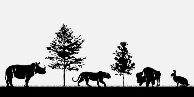 Wild animals vector