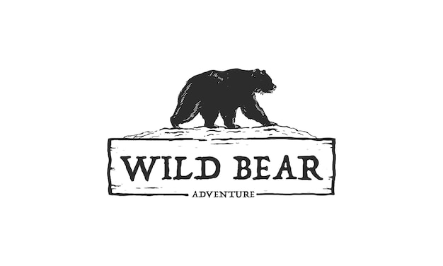 wild bear logo Design wild bear logo Banner Poster Greeting Card Vector Illustration