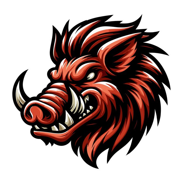 wild beast animal hog boar pig head face mascot design vector illustration