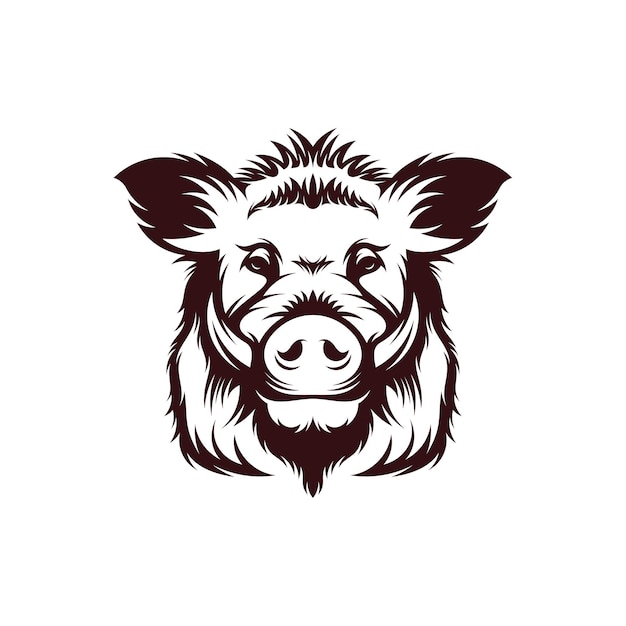 Wild Boar Head vector illustration design Wild Boar logo design Template