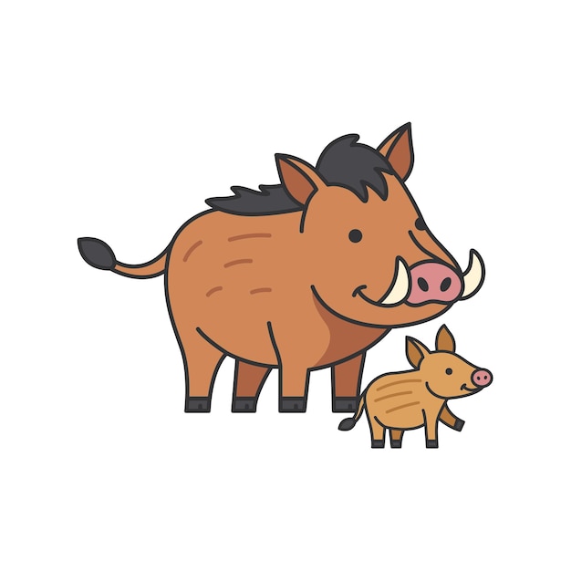 Vector wild boar illustration