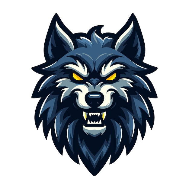Premium Vector | Wild brave animal wolf dog fox head face mascot design ...