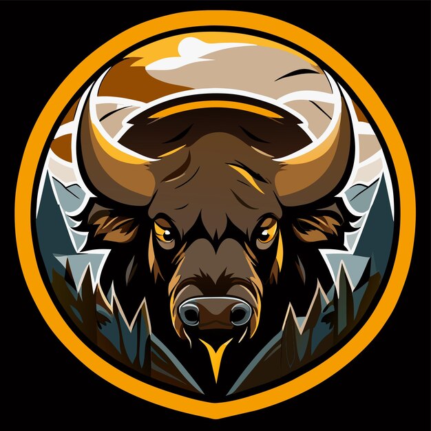 Premium Vector Wild buffalo bull esports gaming mascot hand drawn