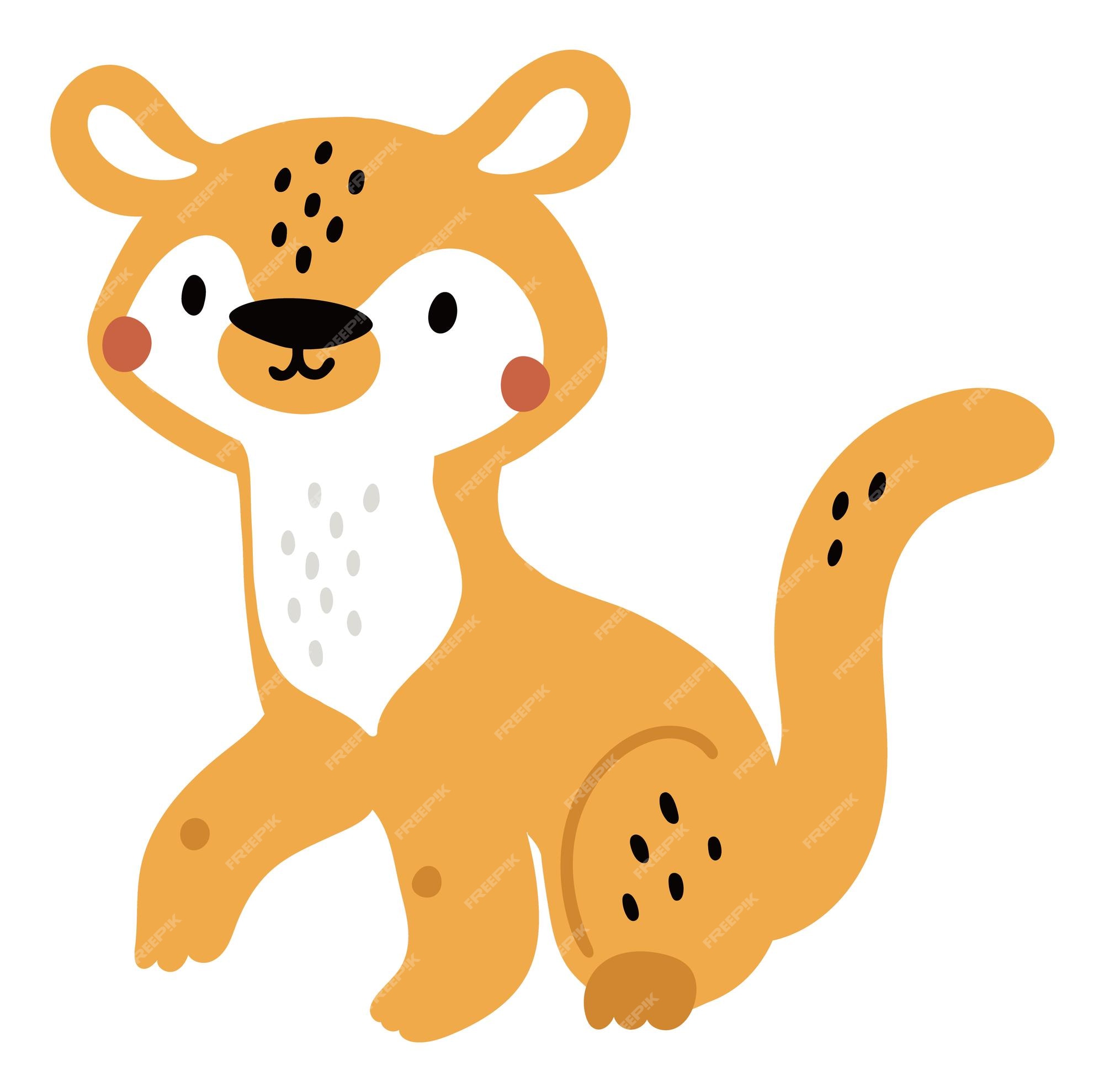 Premium Vector | Wild cat baby cute little jungle animal isolated on white background Premium Vector | Wild cat baby cute little jungle animal isolated on white background