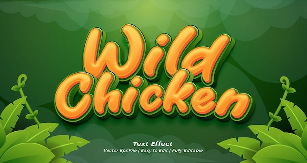 Wild chicken text effect editable 3d text style