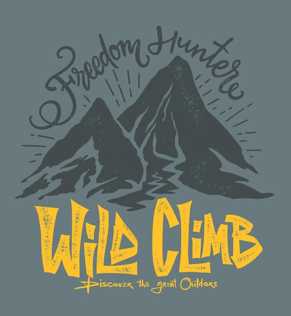 Vettore stampa grafica wild climb per t-shirt e altri