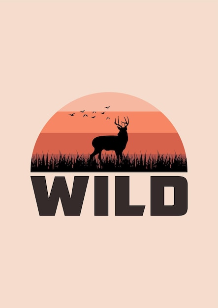 Vector wild deer vector clip art