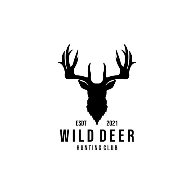 Wild deer vector logo illustration design