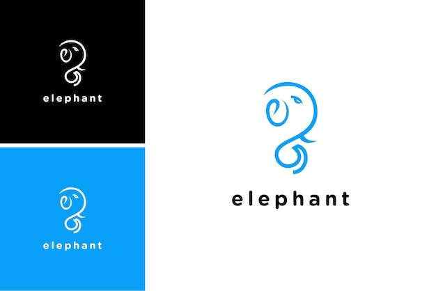 wild dier olifant hoofd logo ontwerp illustratie