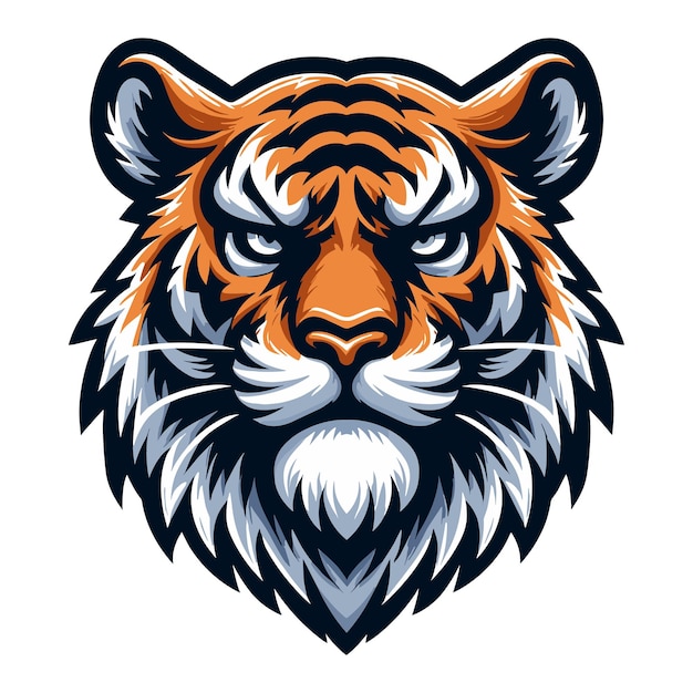 Wild dier tijgerhoofd gezicht mascotte ontwerp vector illustratie logo sjabloon