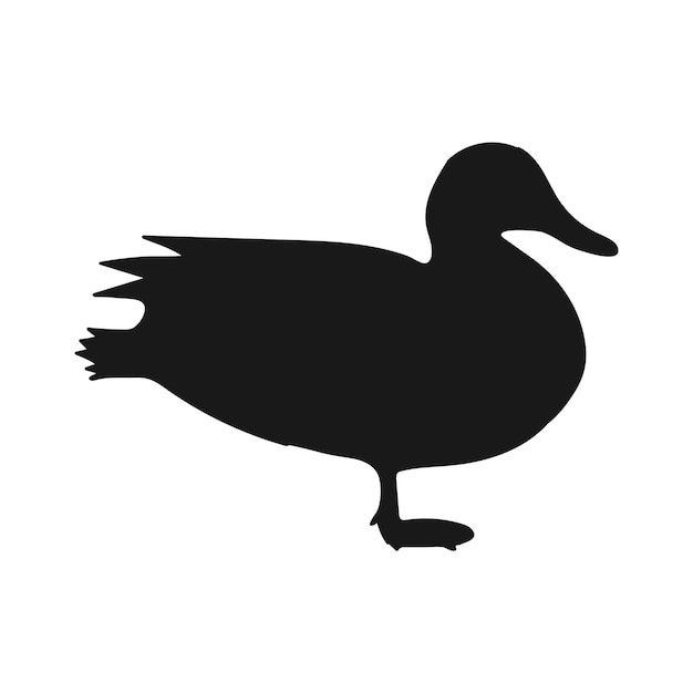 Vector wild duck silhouette isoleerd icoon op een witte achtergrond