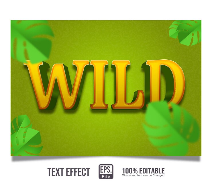 वेक्टर wild editable text effect style