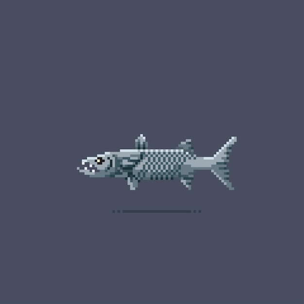 픽셀 아트 스타일의 야생 물고기