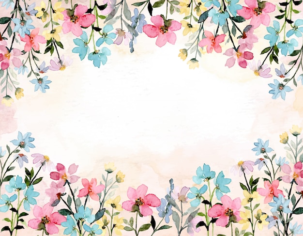 Wild floral watercolor abstract background