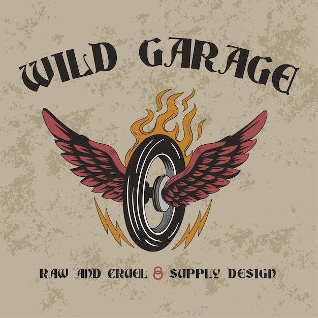 Wild garage design illustration