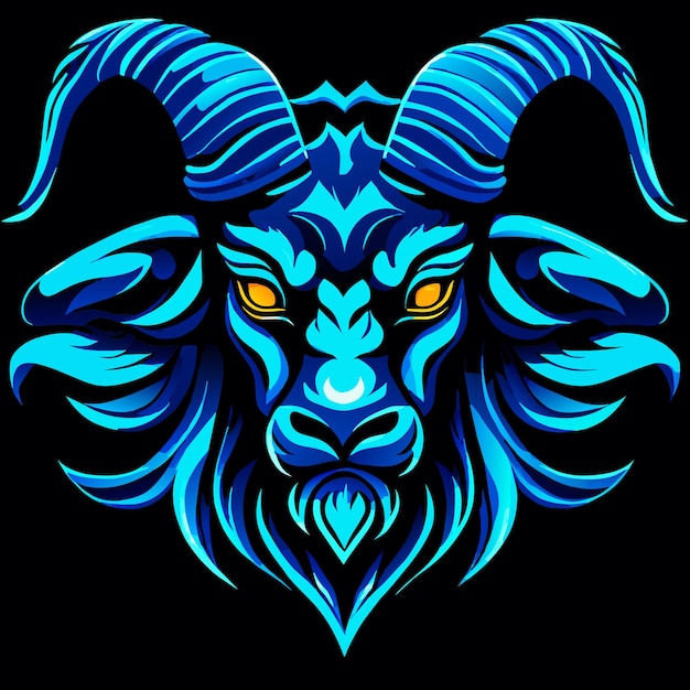 Vector wild goat face icon