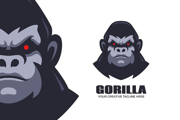 Шаблон логотипа талисмана дикой гориллы