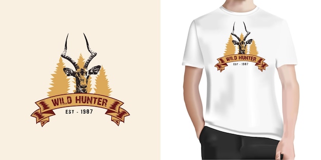 Vector wild hunter t-shirtontwerp