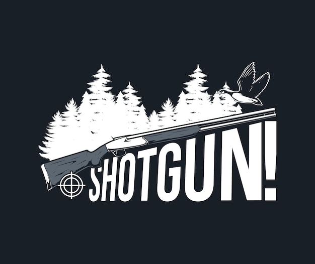 Vector wild hunting with shotgun logo