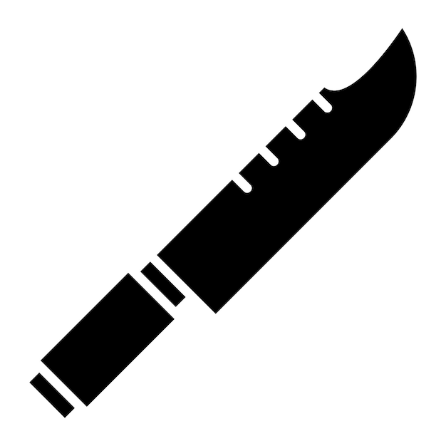 Wild Knife Glyph Solid Zwarte illustratie