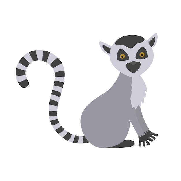 Wild lemur sits