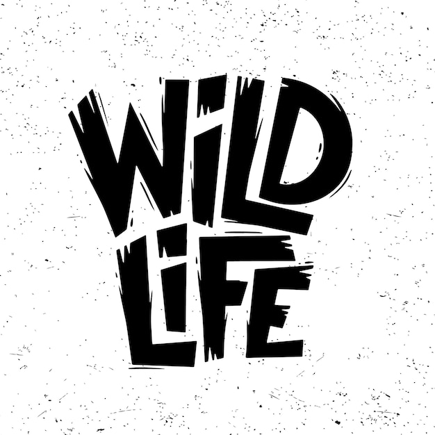 Логотип Wild Life с векторным значком, винтажный отпечаток футболки