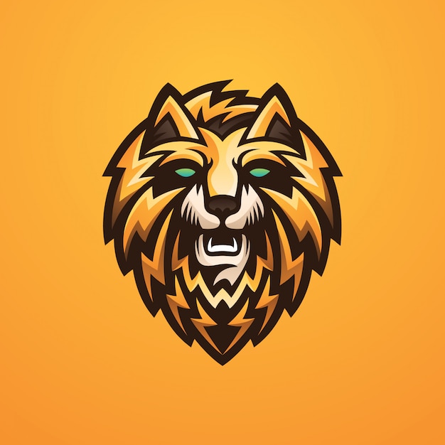 Vector wild lion logo afbeelding