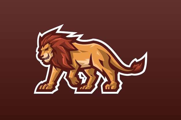 Wild lion mascot logo template