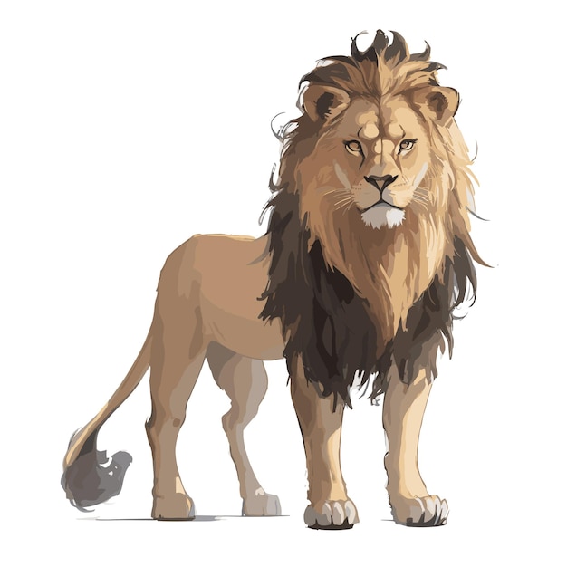 Wild Lion Vector Drawing Volledig aanpasbaar en gratis bewerken