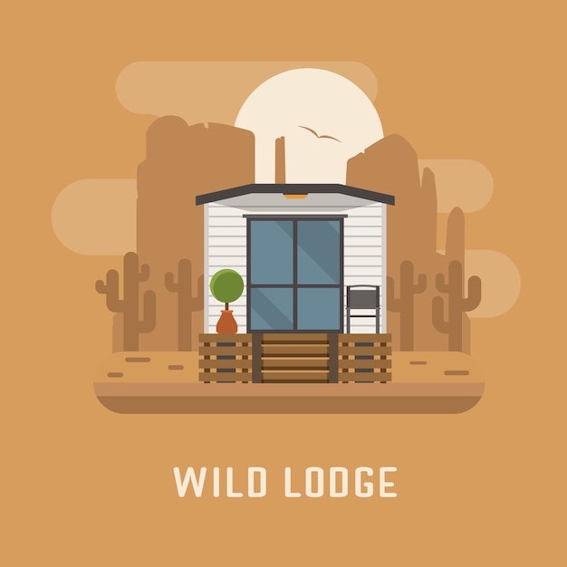 Vector wild lodge flophouse